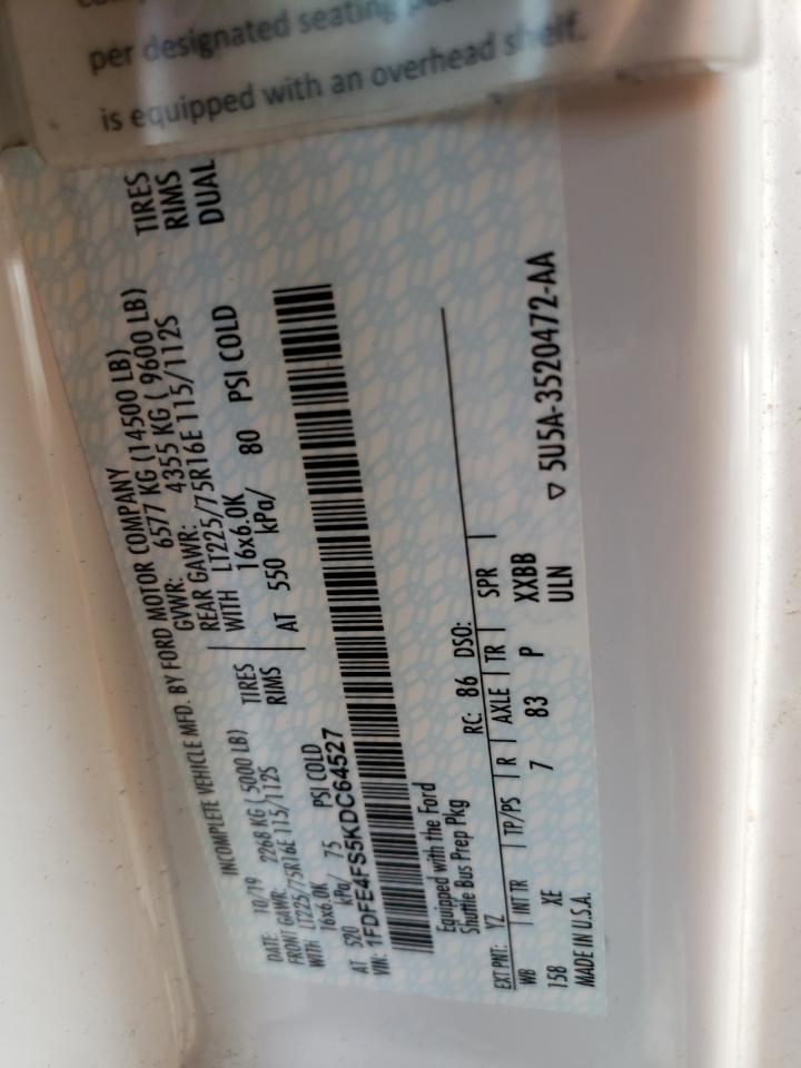 VIN: 1FDFE4FS5KDC64527 2019 FORD ALL Models