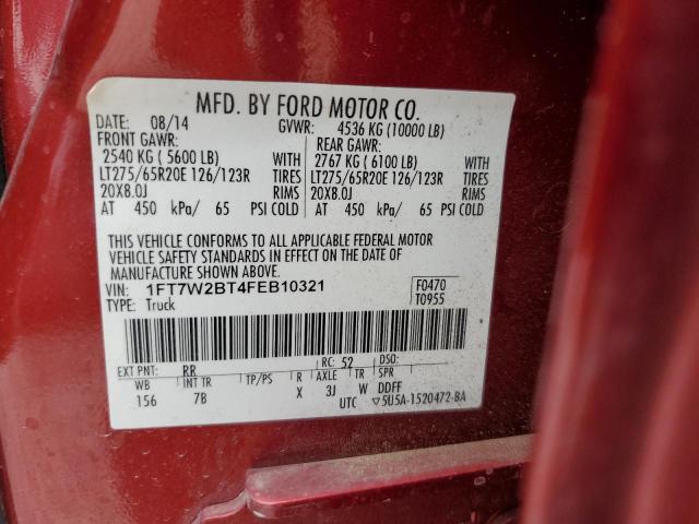 2015 FORD F250 SUPER - 1FT7W2BT4FEB10321