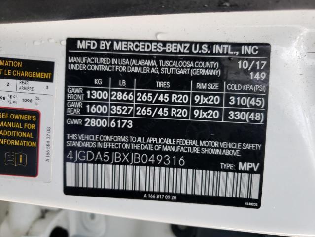 2018 MERCEDES-BENZ GLE 350 - 4JGDA5JBXJB049316