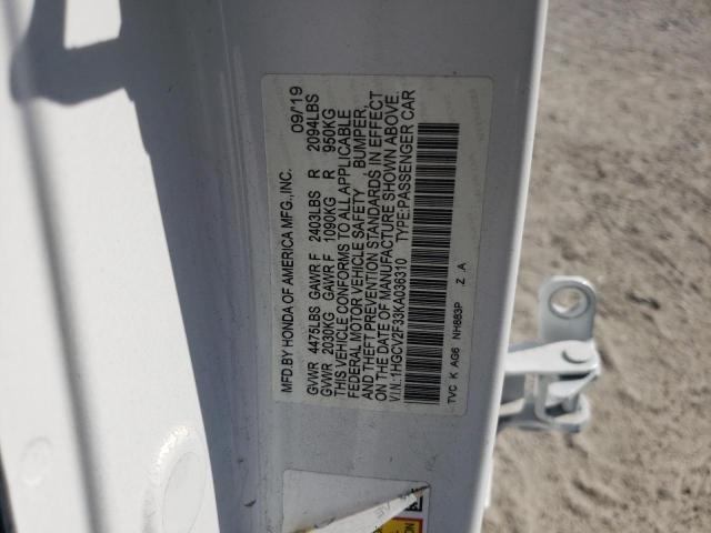 2019 HONDA ACCORD SPO - 1HGCV2F33KA036310