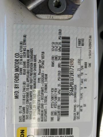 2018 FORD FUSION ENE 3FA6P0LU7JR172490