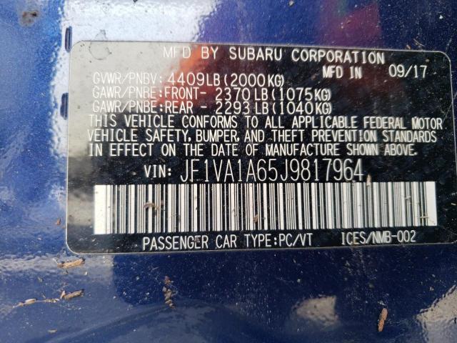 JF1VA1A65J9817964 Subaru WRX