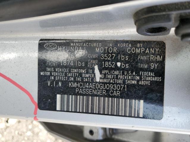KMHCU4AE0GU093071 Hyundai ACCENT SE