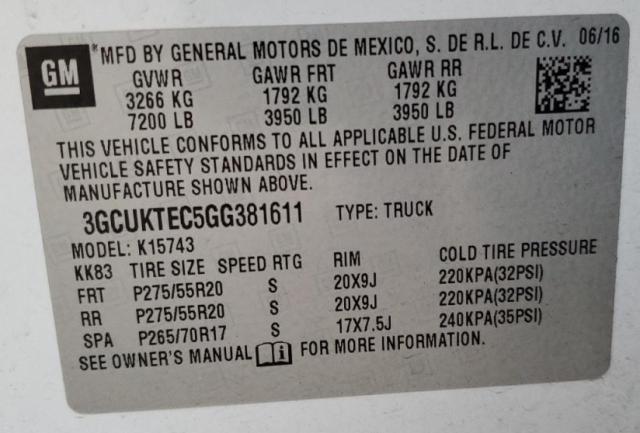 2016 CHEVROLET SILVERADO - 3GCUKTEC5GG381611