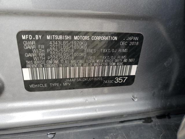 JA4AP3AU2KU018055 Mitsubishi Outlander Sport Es