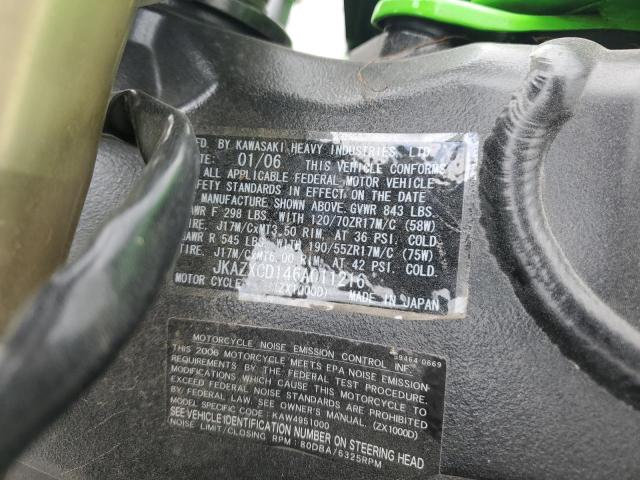 2006 KAWASAKI ZX1000 D6F - JKAZXCD146A011216