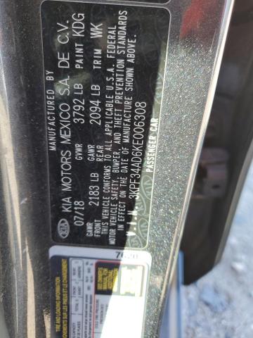 3KPF34AD6KE006308 KIA Forte Gt Line