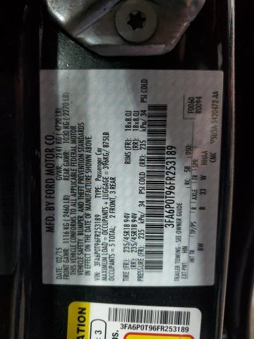 3FA6P0T96FR253189 Ford FUSION SE