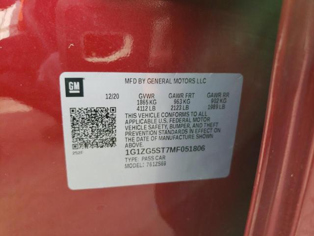 2021 CHEVROLET MALIBU RS - 1G1ZG5ST7MF051806