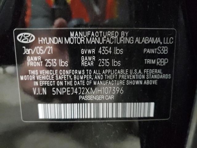 5NPEJ4J2XMH107396 | 2021 HYUNDAI SONATA SEL