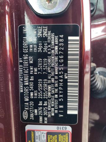 5XYPH4A55LG672384 KIA SORENTO EX