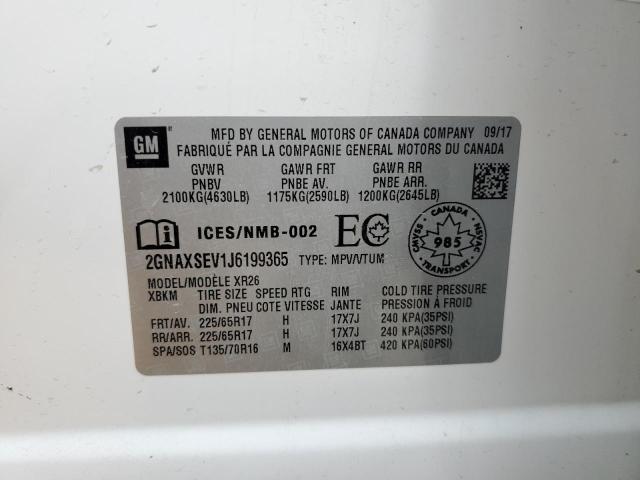 2GNAXSEV1J6199365 Chevrolet EQUINOX LT