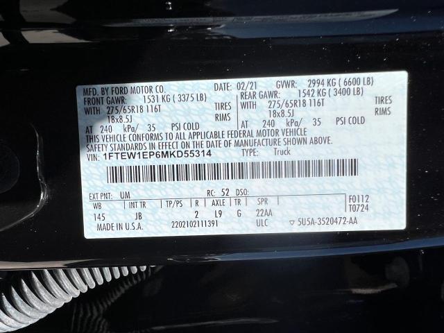 1FTEW1EP6MKD55314 Ford F150 Supercrew