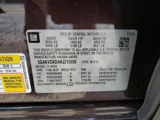 5GAKVCKD4HJ215898 Buick Enclave