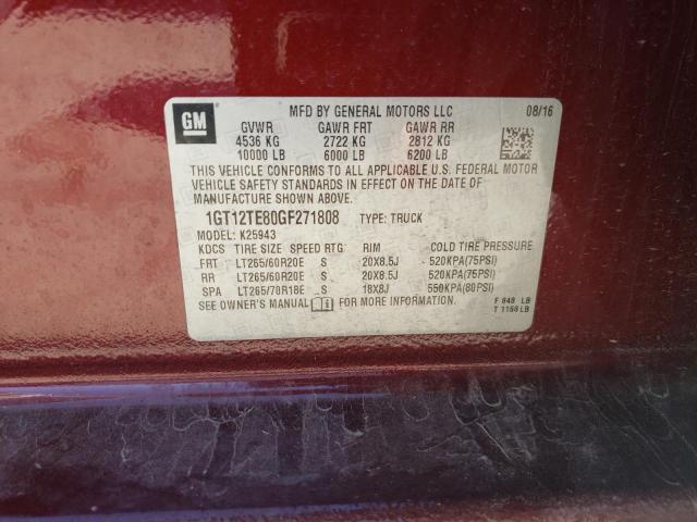 2016 GMC SIERRA K25 - 1GT12TE80GF271808