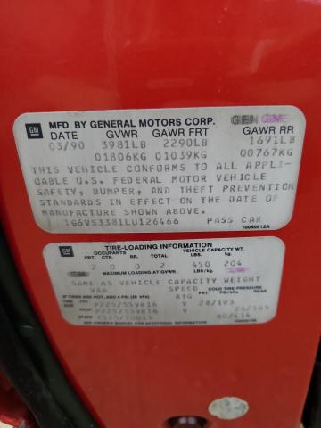 1990 Cadillac Allante VIN: 1G6VS3381LU126466 Lot: 73377563