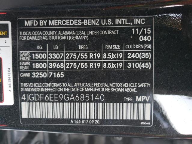 2016 Mercedes-Benz Gl 450 4Matic VIN: 4JGDF6EE9GA685140 Lot: 70473643