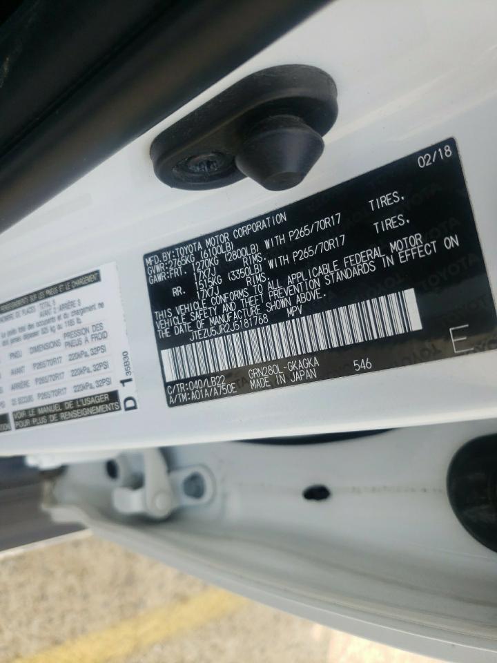 jtezu5jr2j5181768 JTEZU5JR2J5181768 2018 Toyota 4Runner Sr5