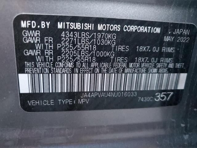JA4APVAU4NU016033 Mitsubishi Outlander Sport Se