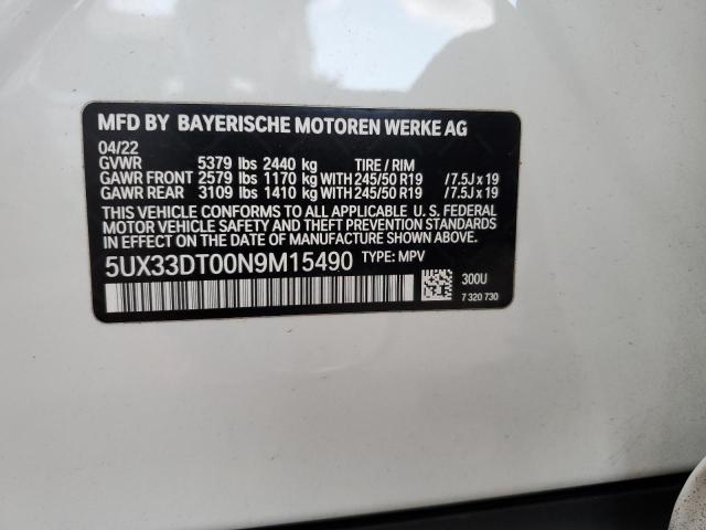 5UX33DT00N9M15490 BMW X4 Xdrive30i