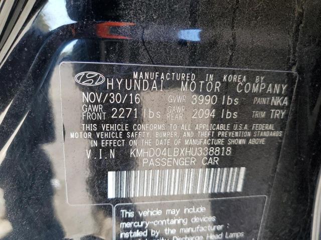 KMHD04LBXHU338818 Hyundai Elantra Sport