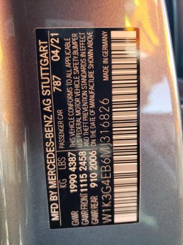 W1K3G4EB6MJ316826 Mercedes-Benz A 220