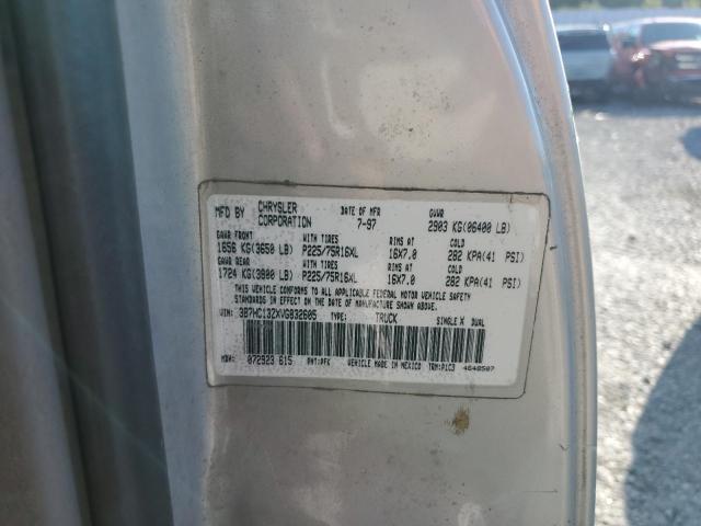 1997 Dodge Ram 1500 VIN: 3B7HC13ZXVG832605 Lot: 71310773