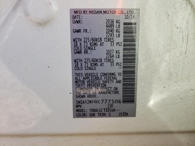 5N1AT2MT4FC777506 Nissan ROGUE S