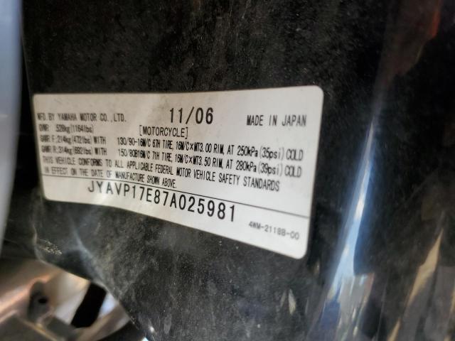 2007 YAMAHA XV1700 A JYAVP17E87A025981