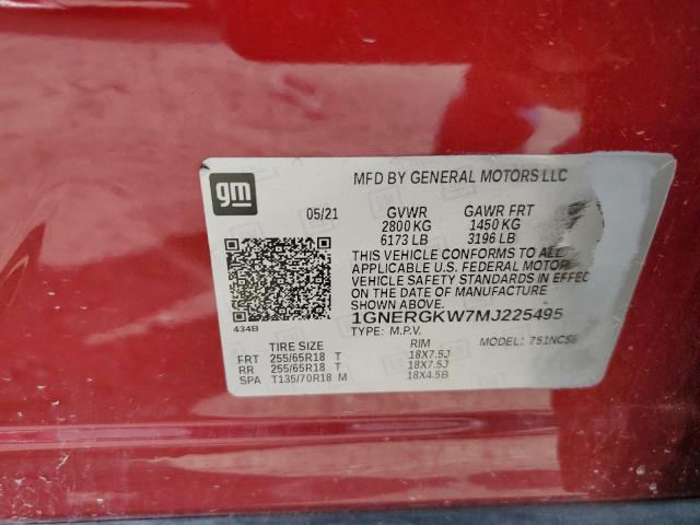 1GNERGKW7MJ225495 Chevrolet Traverse Lt