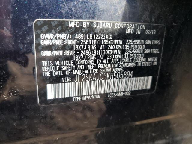 JF2SKAJC5KH505894 Subaru Forester Sport