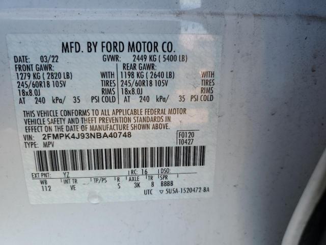 2FMPK4J93NBA40748 2022 FORD EDGE, photo no. 13