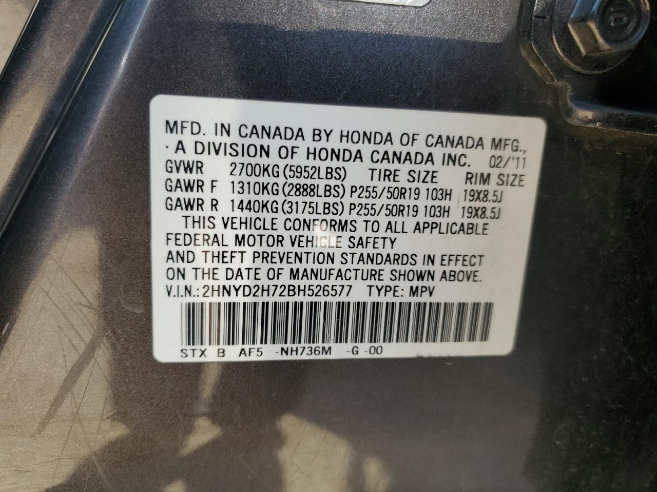 2HNYD2H72BH526577 2011 Acura Mdx Advance