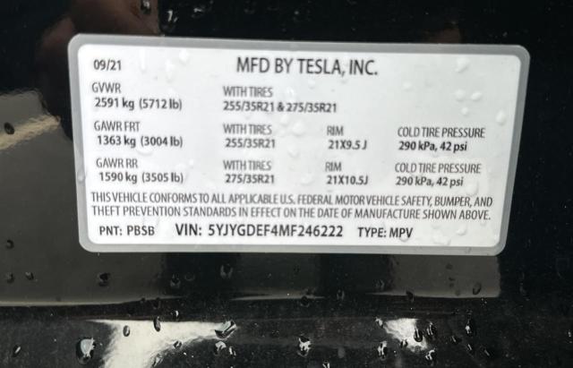 5YJYGDEF4MF246222 Tesla Model Y