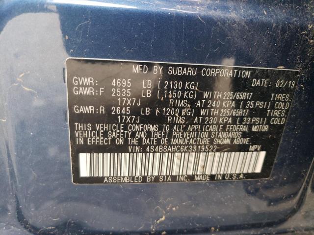 4S4BSAHC6K3319522 Subaru Outback 2.5i Premium