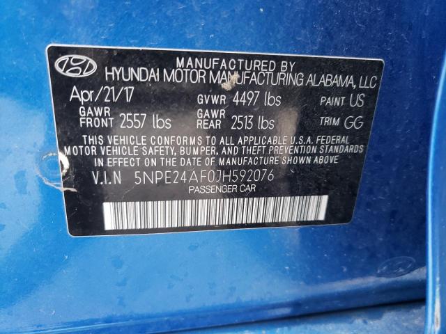 5NPE24AF0JH592076 | 2018 HYUNDAI SONATA SE