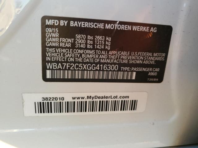 VIN WBA7F2C5XGG416300 2016 BMW 7 Series, 750I XI no.12