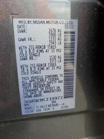 5N1DR3BC9PC239972 Nissan Pathfinder Sv