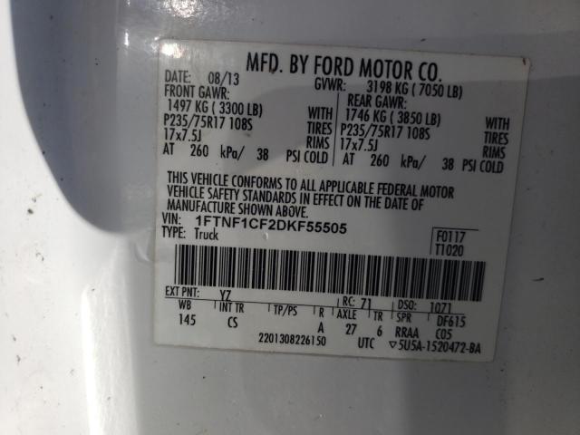 1FTNF1CF2DKF55505 | 2013 Ford f150