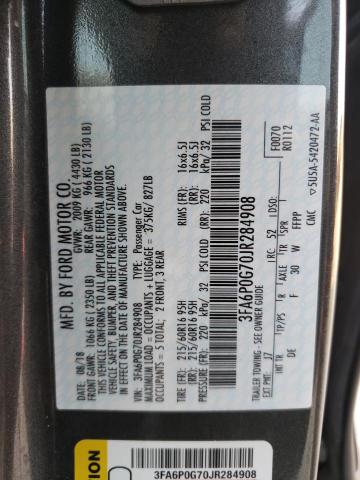 3FA6P0G70JR284908 Ford FUSION S