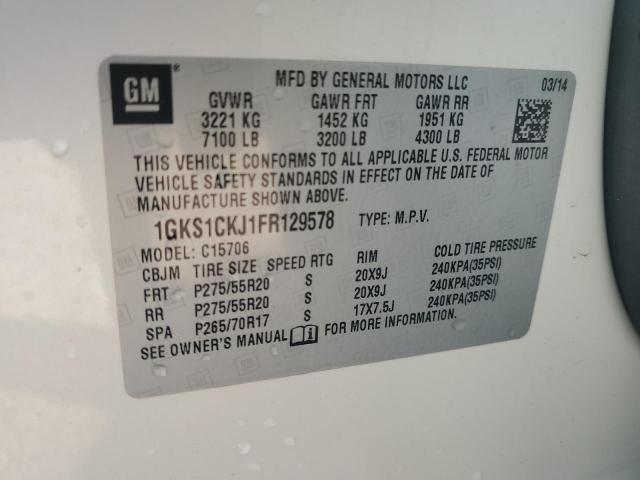1GKS1CKJ1FR129578 GMC YUKON DENALI