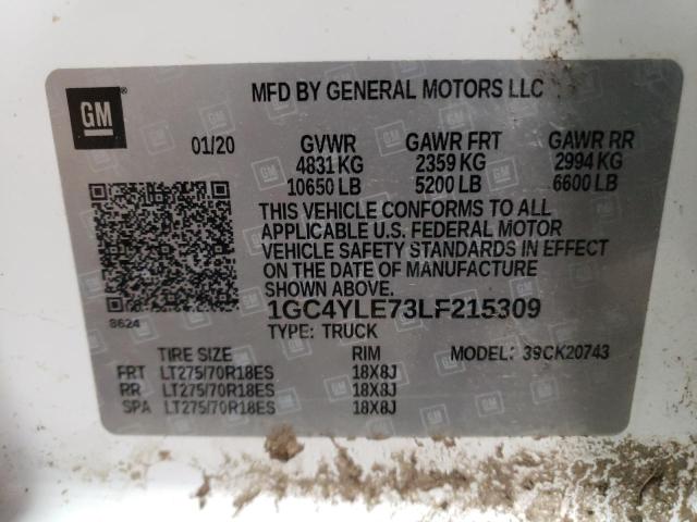 2020 CHEVROLET SILVERADO - 1GC4YLE73LF215309