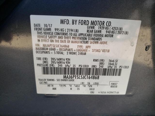 MAJ6P1SL5JC164868 Ford ECOSPORT S