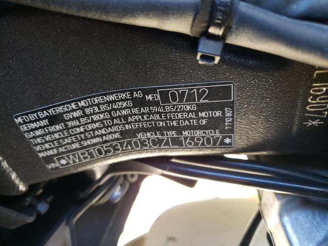 2012 BMW S 1000 RR - WB1053403CZL16907