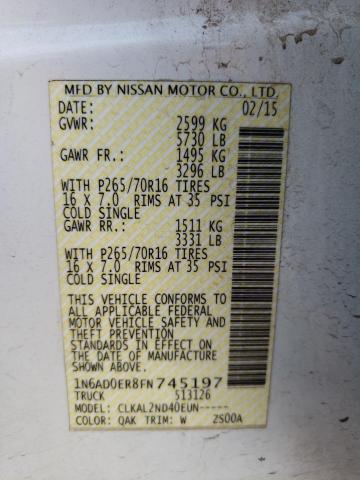 1N6AD0ER8FN745197 Nissan FRONTIER S