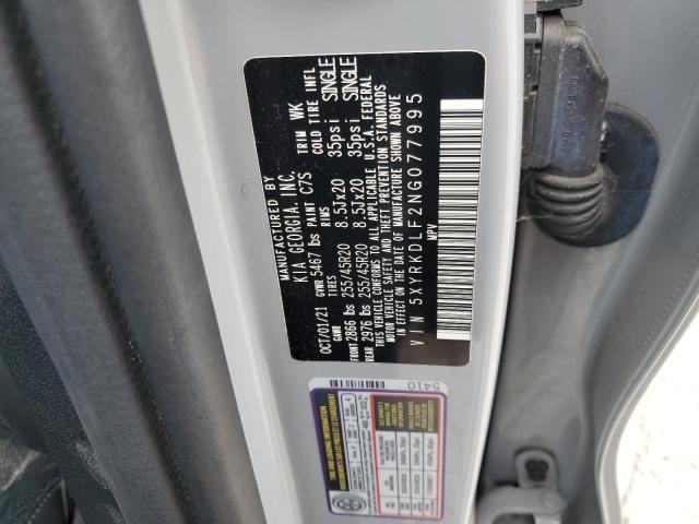 5XYRKDLF2NG077995 KIA SORENTO SX