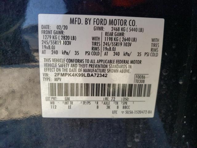 2020 FORD EDGE TITAN - 2FMPK4K99LBA72342