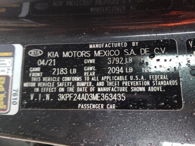 3KPF24AD3ME363435 Kia Forte FE 10