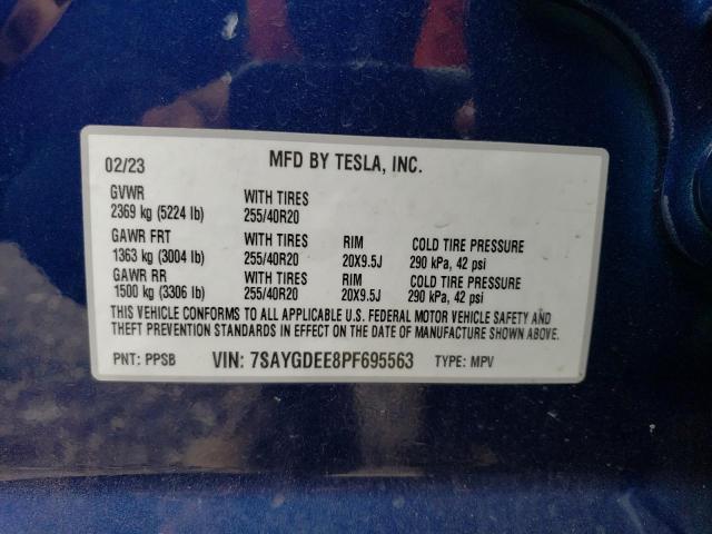 7SAYGDEE8PF695563 Tesla Model Y  10