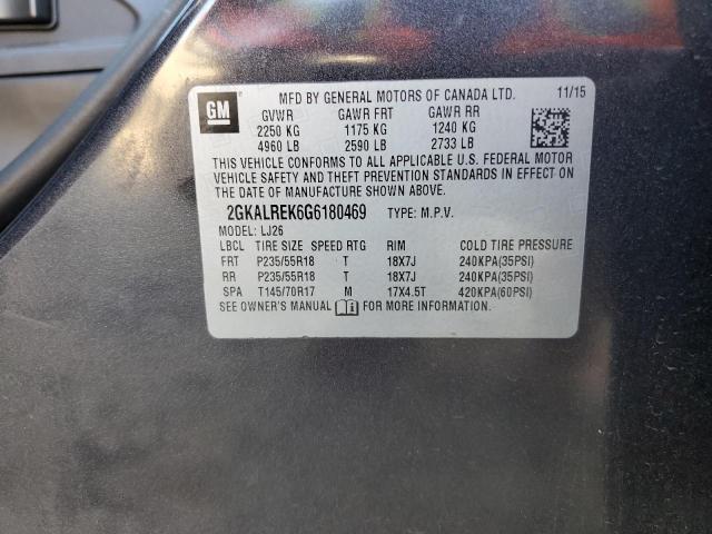 2016 GMC TERRAIN 2GKALREK6G6180469